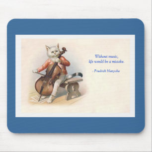 Mousepad Gato antropomórfico do Victorian que joga a músi