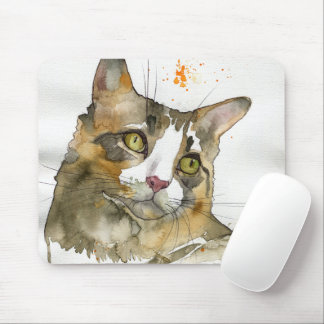 Mousepad Gato Aquarela