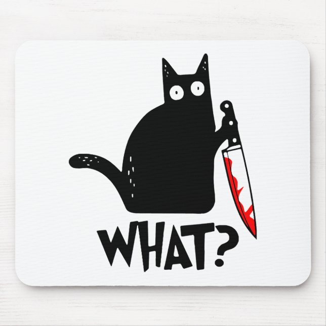 Mousepad Gato Assassino Com Faca (Frente)