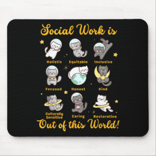Mousepad Gato assistente social engraçado dizendo meme de g