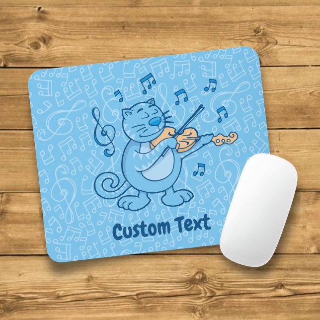 Mousepad Gato Azul com Rato de Suporte de Violino (Criador carregado)