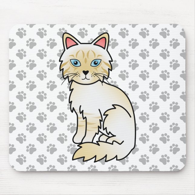 Mousepad Gato Birman/Ragdoll Tabby Cream Point & Patas Fofo (Frente)