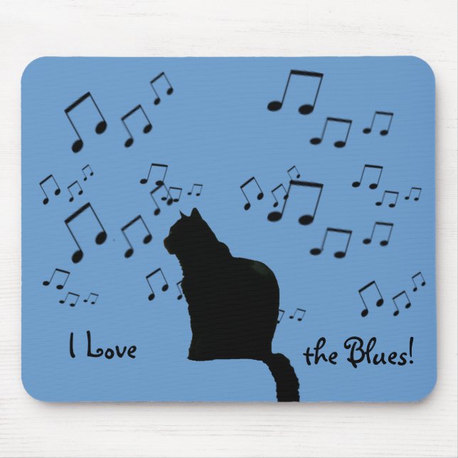 Mousepad - Gato Blues Preto (Frente)