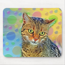 Mousepad Gato bonito - abstrato - pintura colorida