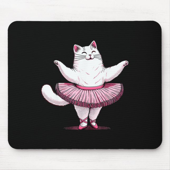 Mousepad Gato Bonito De Balé Tutu Homens Dançando Mulheres  (Frente)