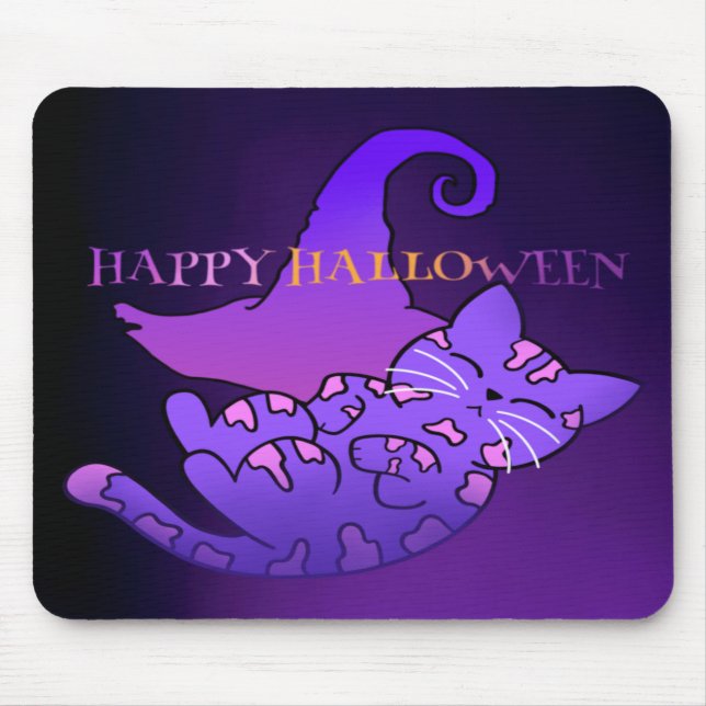 Mousepad Gato Bonito de Halloween (Frente)