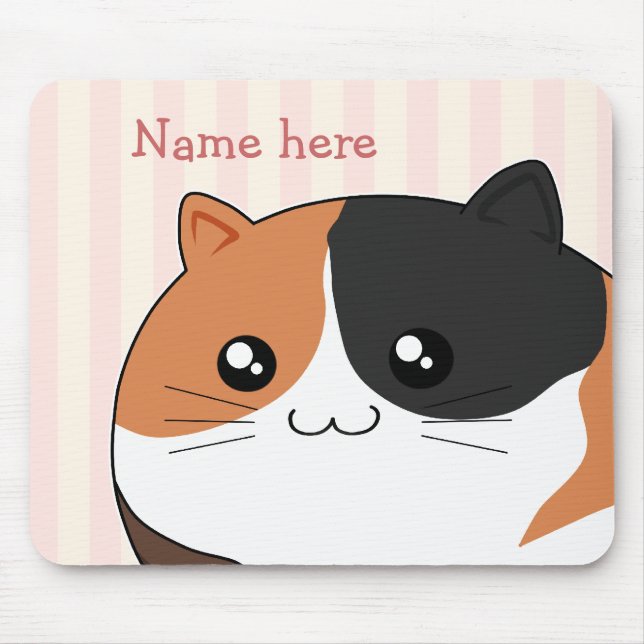 Mousepad Gato bonito do gatinho da chita de Kawaii (Frente)
