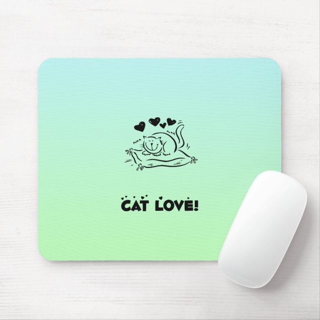Mousepad Gato Bonito, Gato Pequeno, Gatinho, Gatinho, Coraç (Com mouse)