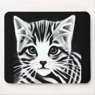 Mousepad Gato bonito, preto listrado