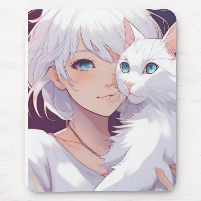 Mousepad Gato Branco (Frente)