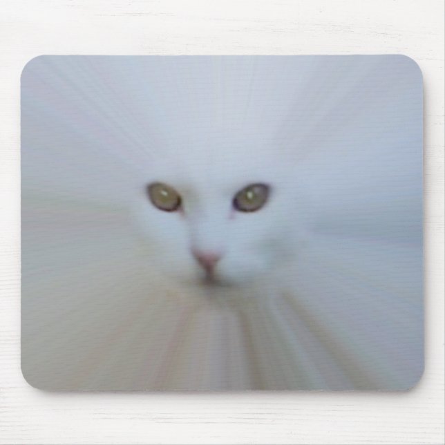 Mousepad gato branco etéreo (Frente)
