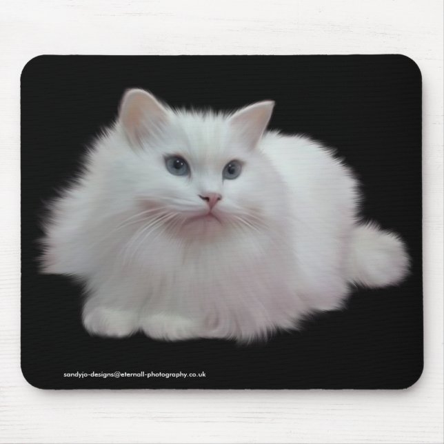 Mousepad Gato branco macio (Frente)