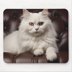 Mousepad Gato branco majestoso