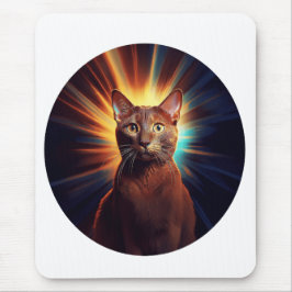 Mousepad Gato Castanho De Havana (Raça Com Fundo De Estrelo