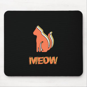 Mousepad Gato Cinto, Animal Laranja e Amarelo, Pop de Abstr