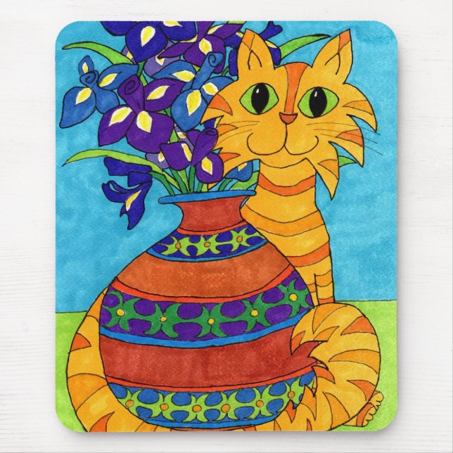 Mousepad Gato com irlandeses em Talavera Vase (Frente)