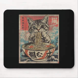 Mousepad Gato Comendo Ramen Noodles Kawaii Anime Manga Japa
