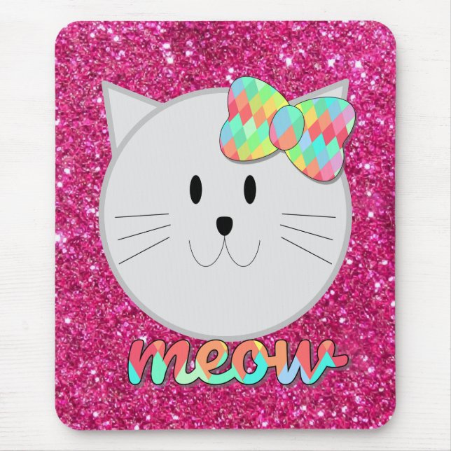 Mousepad Gato Cortado Significa Arco Arco-Íris, Gatinho Ros (Frente)
