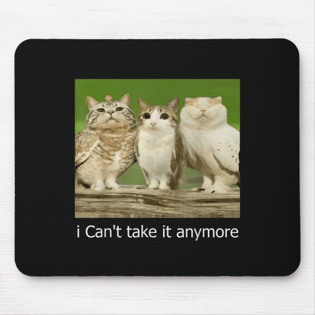 Mousepad Gato Coruja Engraçado, não aguento mais. (Frente)