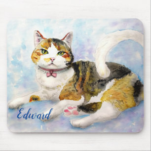 Mousepad Gato de Aquarela