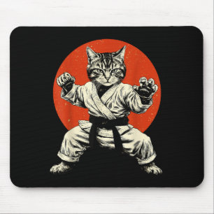 Mousepad Gato de Artes Marciais Karate Judô Bandeira Japone