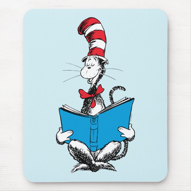 Mousepad Gato de Chapéu Lendo (Frente)