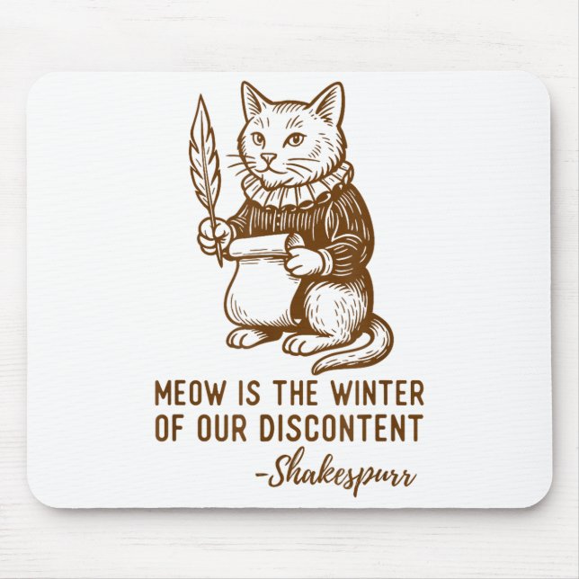 Mousepad Gato de Citação Engraçada de Shakespeare Shakespur (Frente)