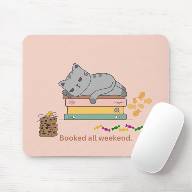 Mousepad Gato de Fim de Semana Reservado (Com mouse)