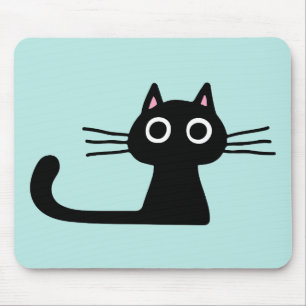 Mousepad Gato de Gatinho Preto e Simples com Gaguetas Longa