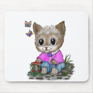 Mousepad Gato de Gato e Borboleta