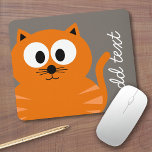 Mousepad Gato de Gordura Laranja Cura com Taupe Personaliza<br><div class="desc">Um gatinho moderno e simples com cores modernas. Você pode adicionar um nome,  um monograma ou outro texto personalizado. Se precisar mover a arte,  clique no botão personalizar para fazer alterações.</div>