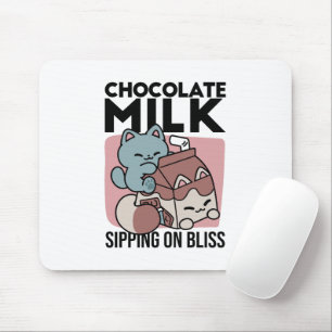 Mousepad Gato de Leite Chocolate Kawaii – Bebida Aconchegan