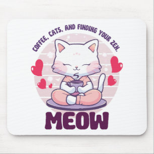 Mousepad Gato de meditação - Gato Kawaii