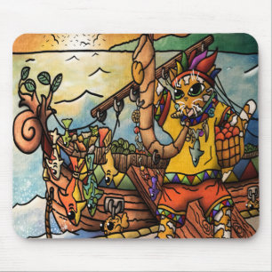 Mousepad Gato de Merchant Port de Pesca