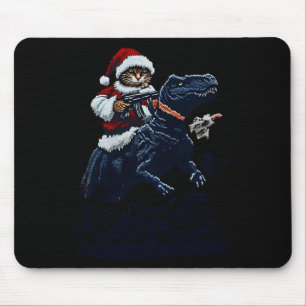 Mousepad Gato de Natal com Chapéu de Papai Noel segurando u