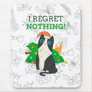 Mousepad Gato de Natal rabugento