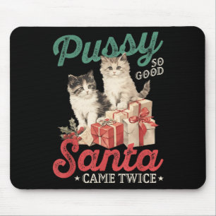 Mousepad Gato de Natal Safado Gráfico Piada Engraçada Brinc