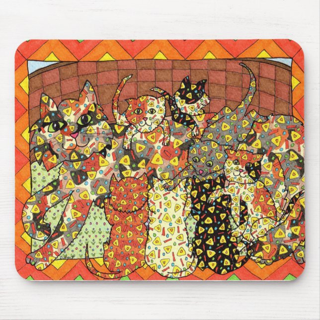 Mousepad Gato de Oaxacan e Gatinhos (Frente)