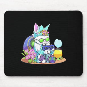 Mousepad Gato de Páscoa Coelho Divertido Video Game Gamer M