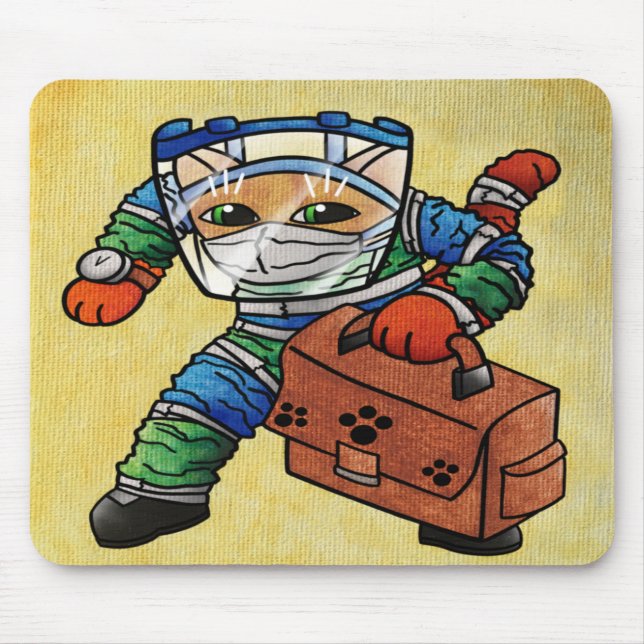 Mousepad Gato de Segurança de Alerta de Permanência (Frente)