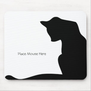 Mousepad Gato de silhueta preto - Coloque o mouse aqui