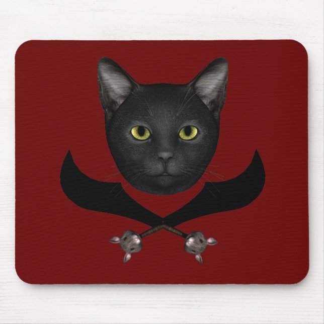 Mousepad Gato de Sinalizador Pirata (Frente)