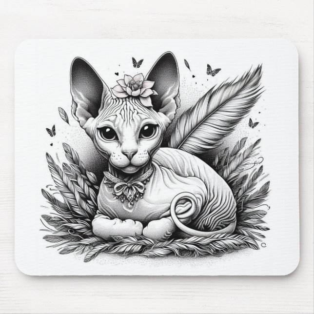 Mousepad Gato de Sphynx doce (Frente)