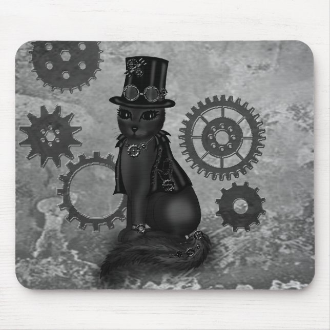 Mousepad Gato de Steampunk (Frente)