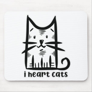 Mousepad Gato de Sussurros, eu coração gatos