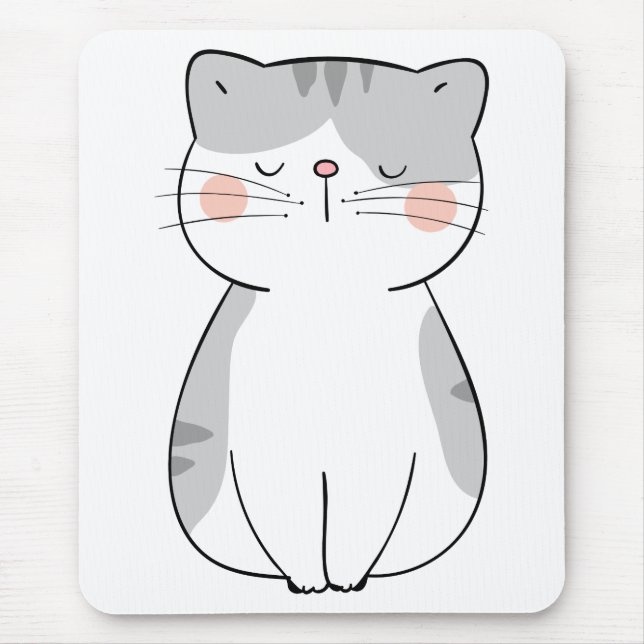 Mousepad Gato de Tigre-branco de Cinza de Gato-de-Cartucho (Frente)