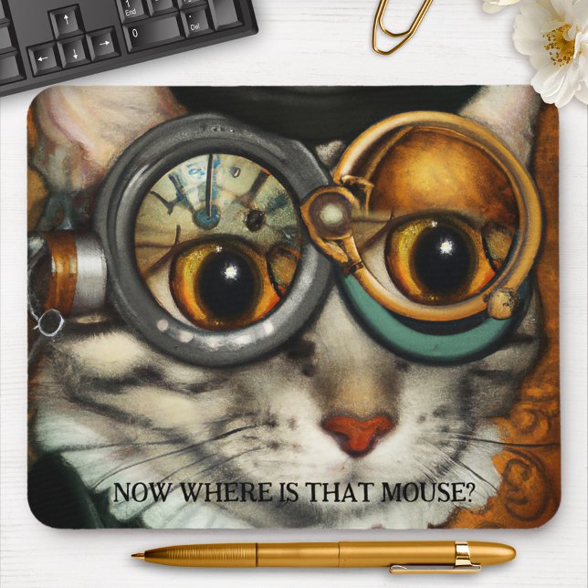 Mousepad Gato de Vidros Estampados Engraçados (Criador carregado)