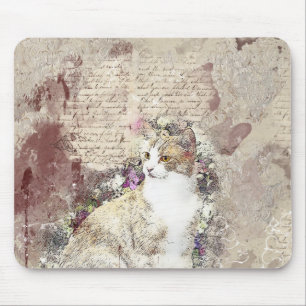 Mousepad Gato de Vintage de Aquarela