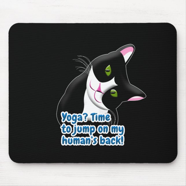 Mousepad Gato de Yoga Engraçado (Frente)