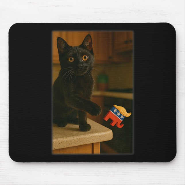 Mousepad Gato Derrubando Traço Da Mesa Do Contador Engraçad (Frente)